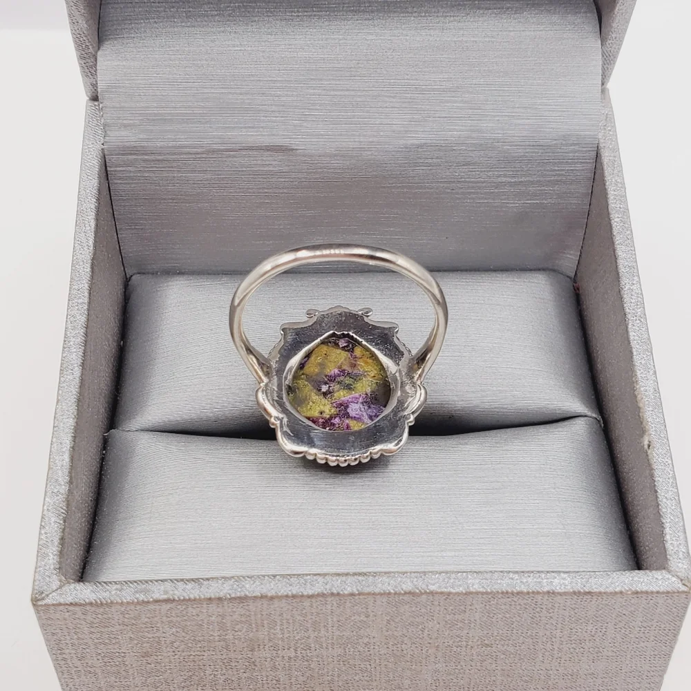 Pear Shaped Tasmanian Stichtite 925 Sterling Silver Artisan Statement Ring